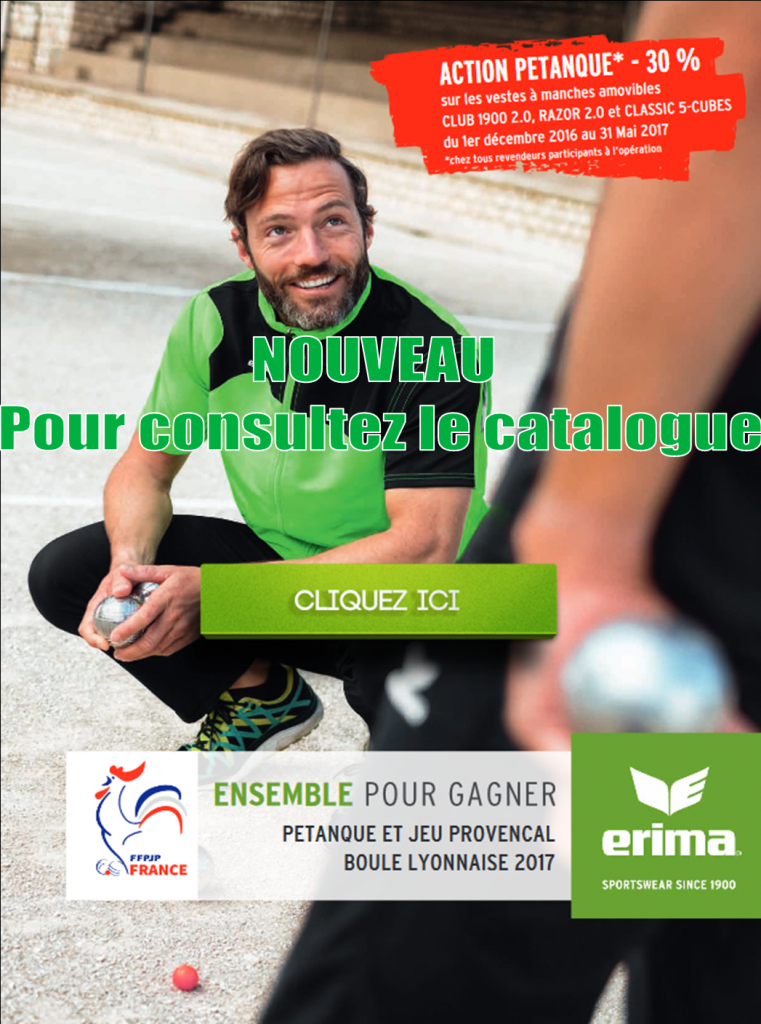 Catalogue Pétanque ERIMA 2017